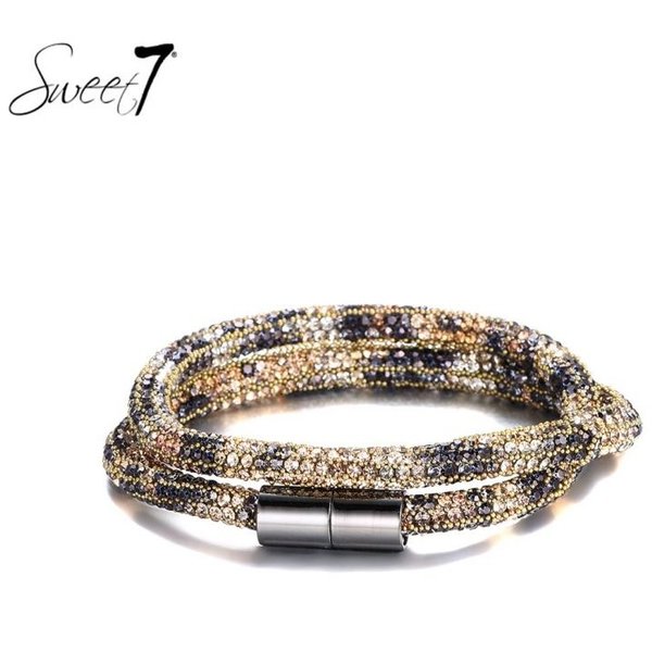 SWEET7 Armband met Strass- Multi - Wikkel armband