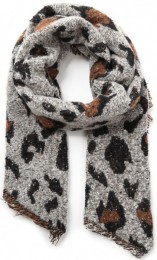 Winter Sjaal Leopard - Grey