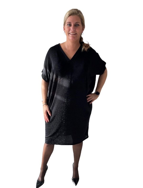 Glitter jurk - Plus size - Zwart