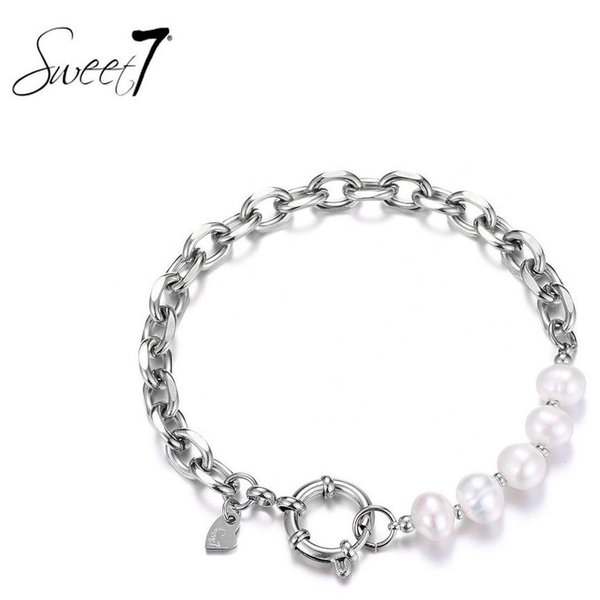 Sweet7 - Armband met parels - Zilverkleurig