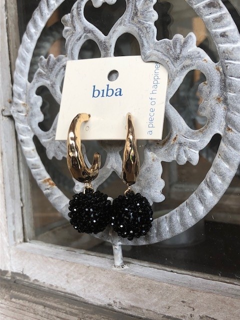 Biba oorbellen Treasure Beads Black - 82695